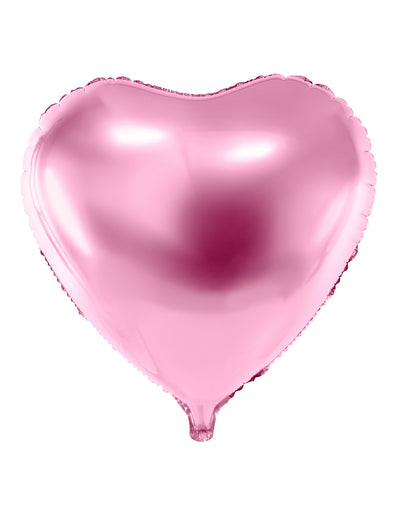 Ballon aluminium cœur rose pâle métallisé