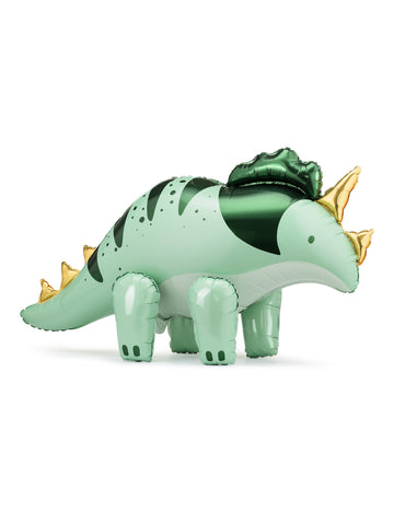 Фолиев балон с динозавър Трицератопс 93 x 49 cm зелено и златно