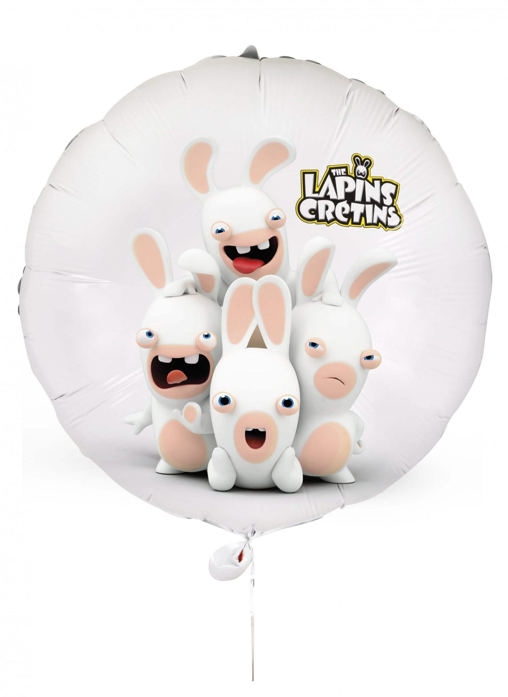 Ballon aluminium Lapins Crétins blanc avec personnages