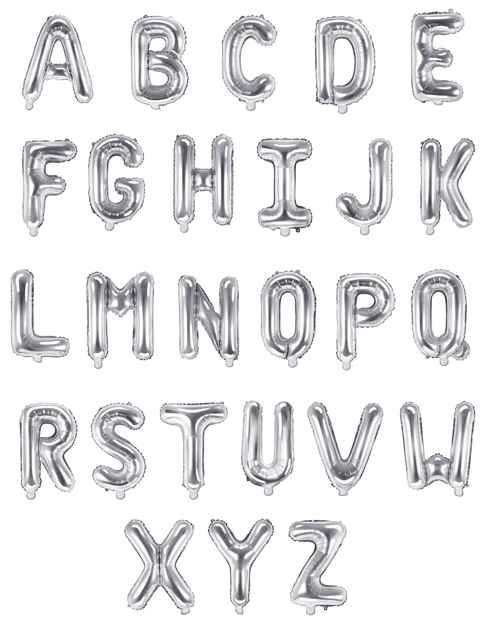 Vue d'ensemble de l'alphabet du ballon aluminium lettre pour fête