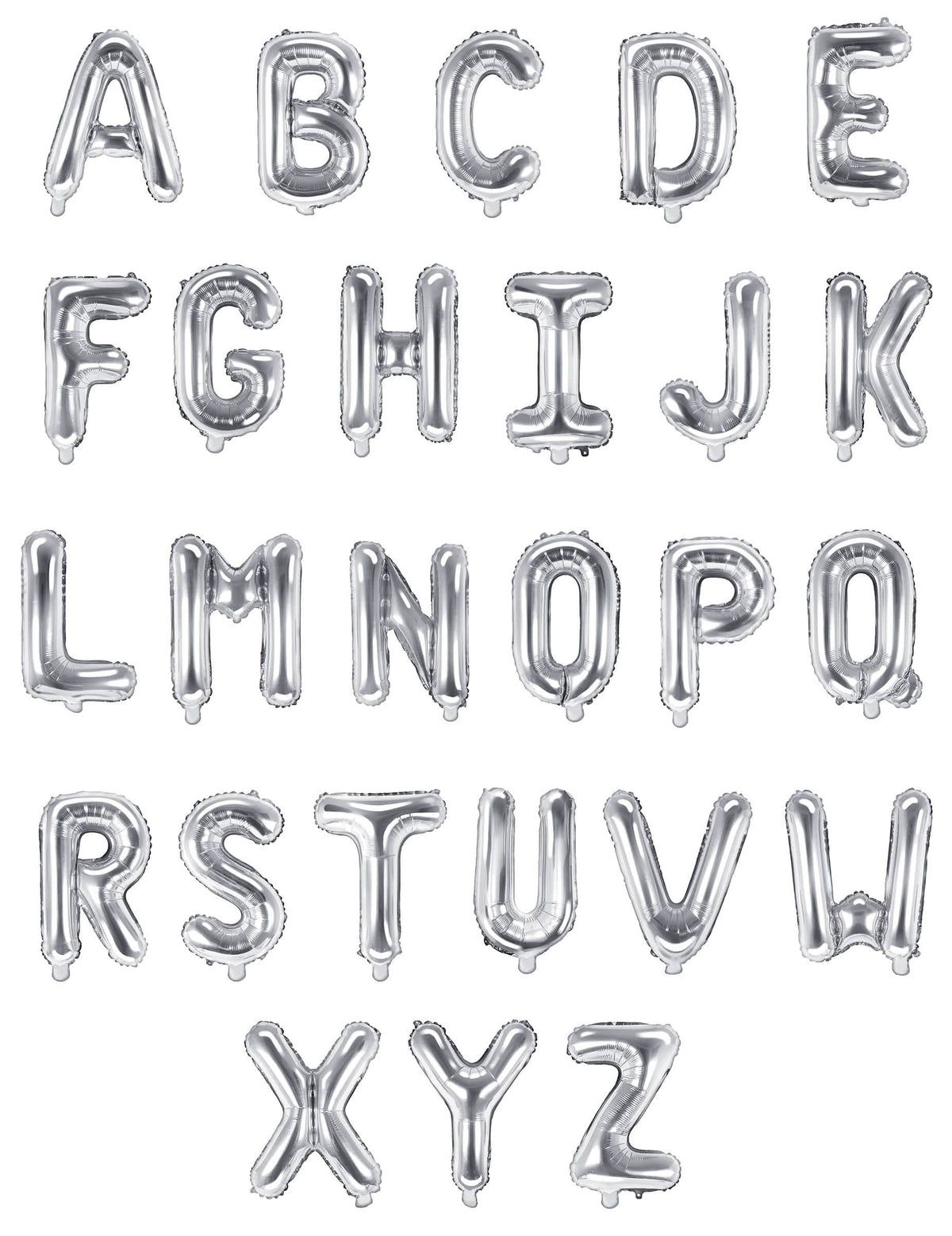 Vue d'ensemble de l'alphabet du ballon aluminium lettre pour fête