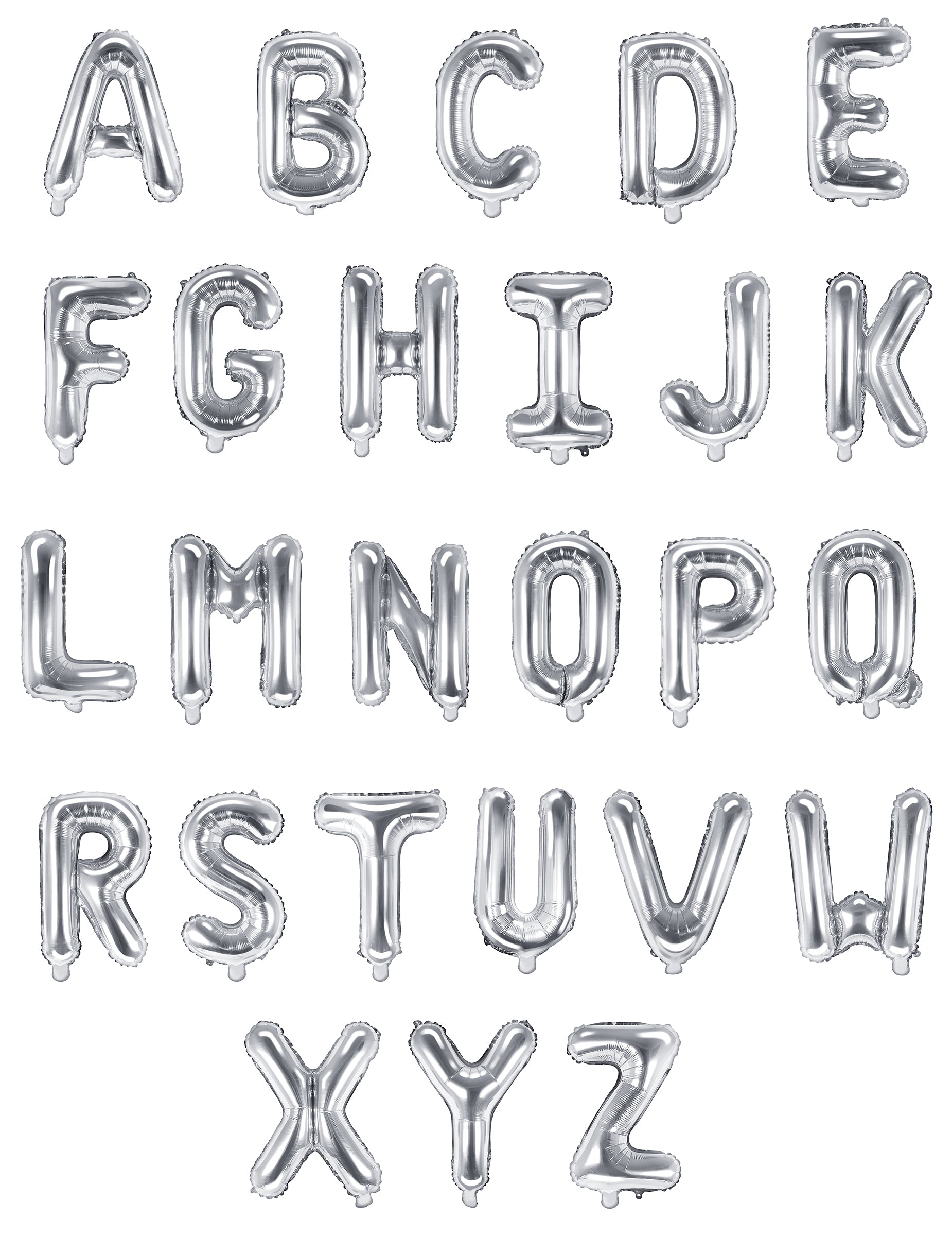Vue d'ensemble de l'alphabet du ballon aluminium lettre pour fête