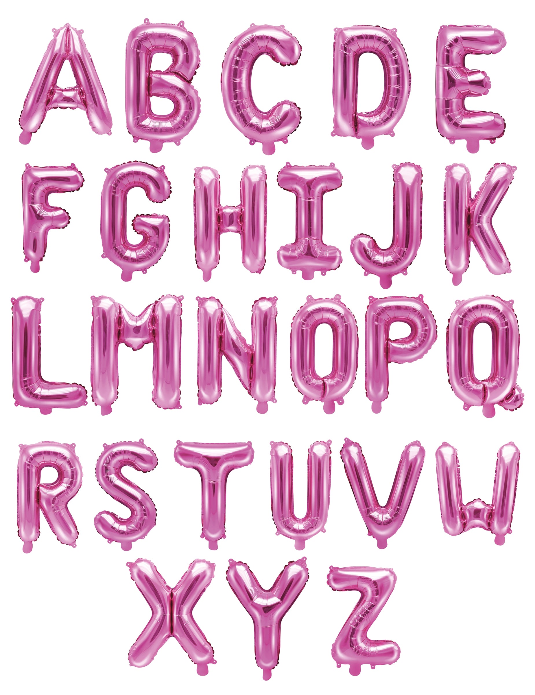 Vue de l'alphabet complet du ballon aluminium lettre pour fête