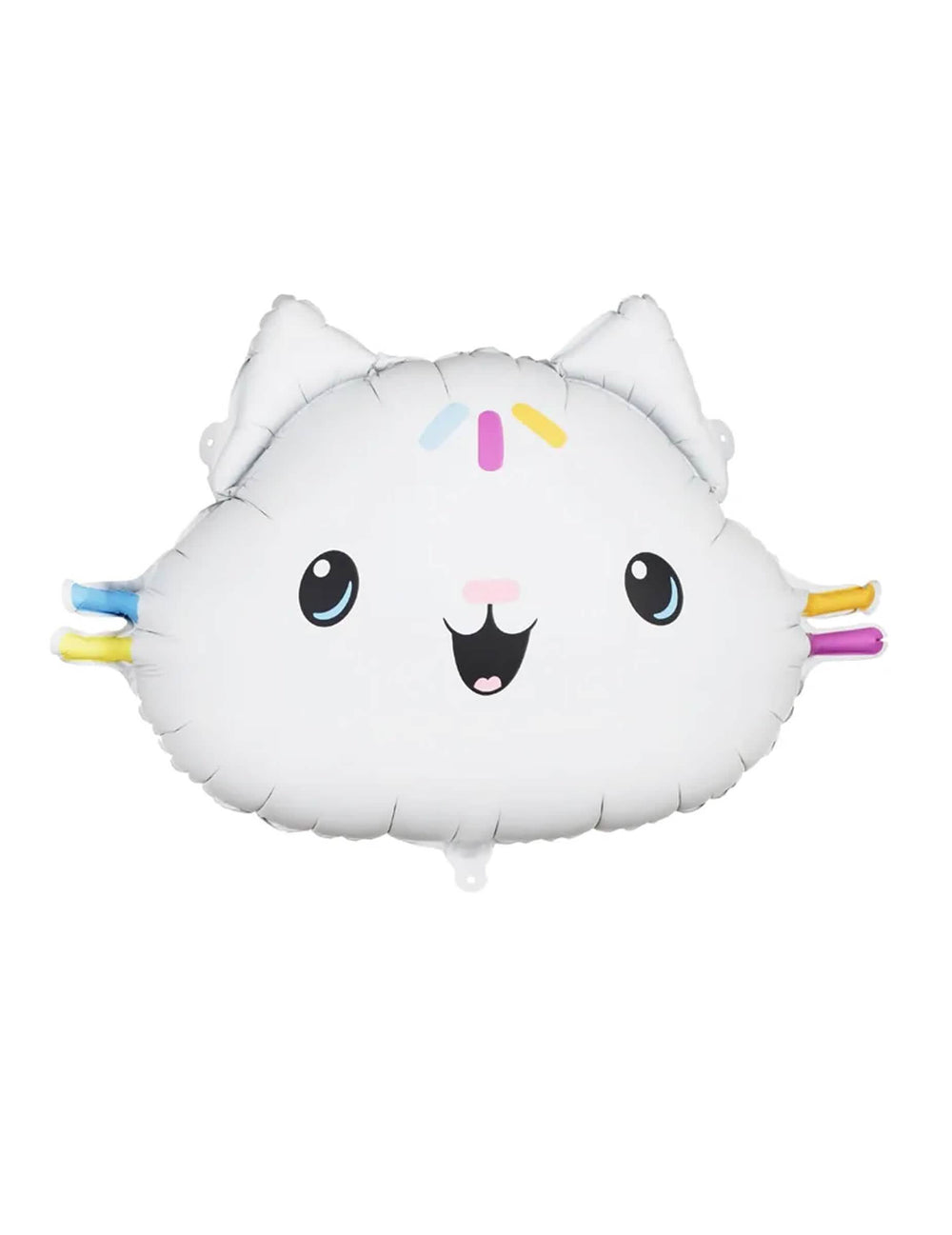 Ballon aluminium P'tichou Gabby et la maison magique pour enfant blanc aux moustaches colorées