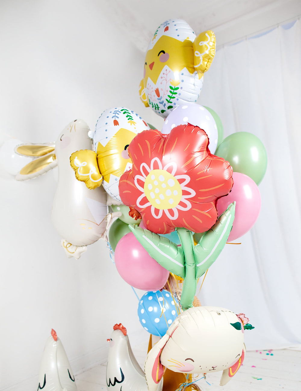 Bouquet de ballons composé du ballon aluminium Poussin