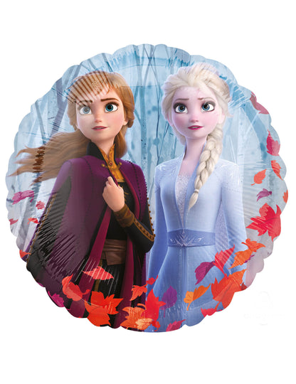 Ballon aluminium rond La Reine des Neiges 2 multicolore avec Elsa et Anna