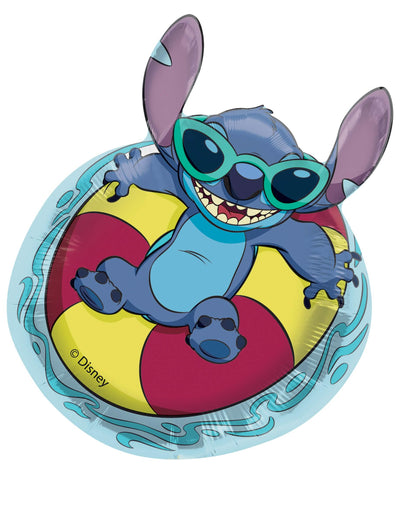 Алуминиев балон Summer Stitch за парти в син с жълт и червен пояс и зелени очила