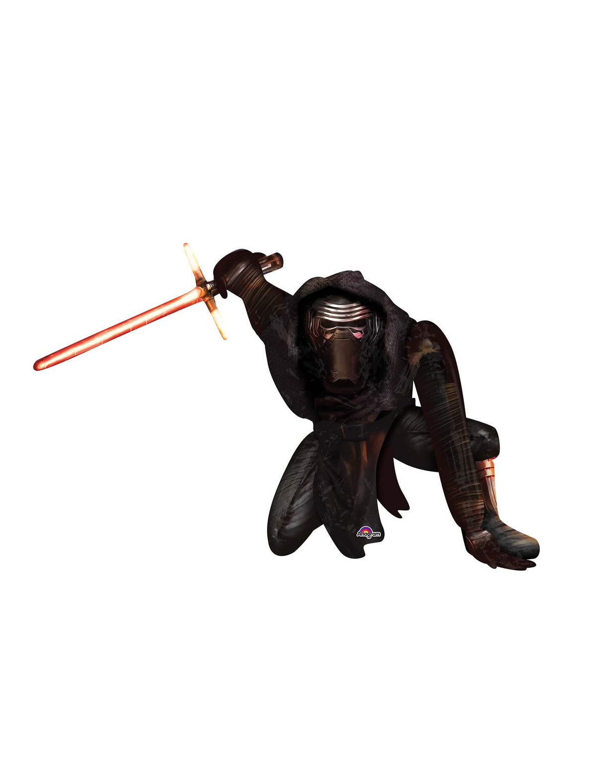 Гигантски алуминиев балон Kylo Ren Star Wars VII черен със червен светлинен меч
