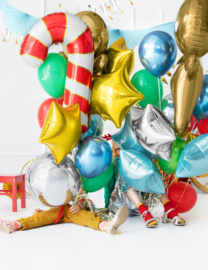 Гигантски алуминиев балон във формата на захарна пръчица 50 x 82 cm Коледни украси