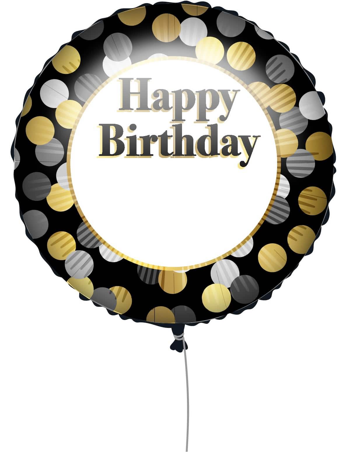 Изглед отпред на персонализиращ се балон Happy Birthday