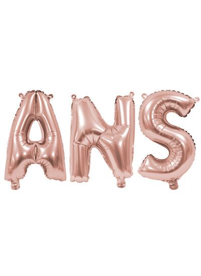 Ballons aluminium lettres ans pour décoration d'anniversaire rose gold