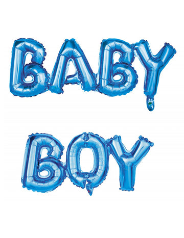 Сини фолиеви балони с букви за момченце 118 x 24 cm за бебешко парти
