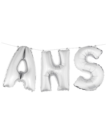 Сребърни фолийни балони с букви и числото 36 cm за декорация