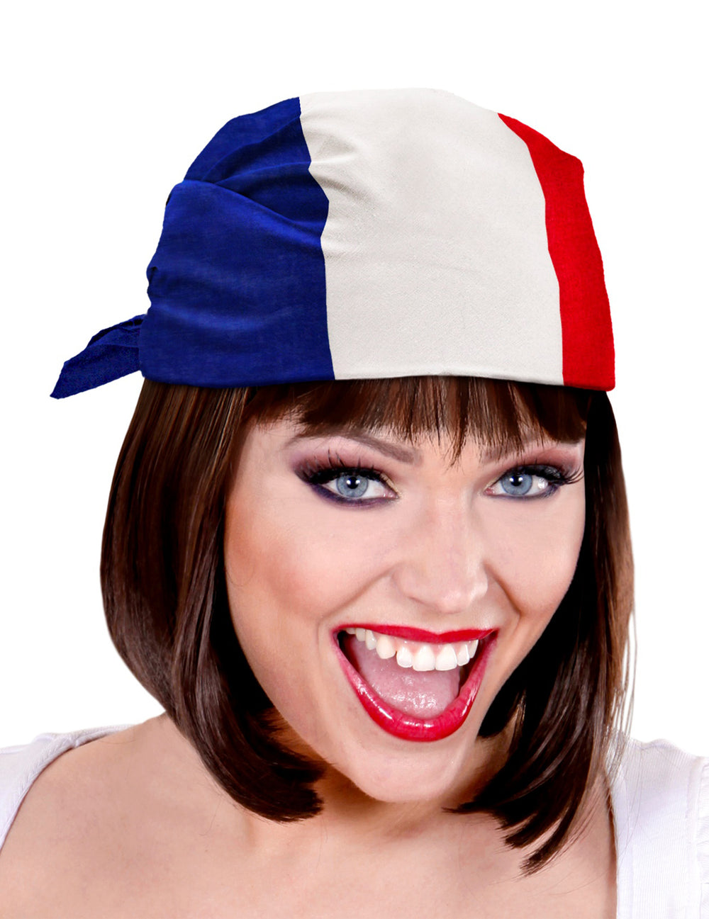 Vue de face du bandana supporter France