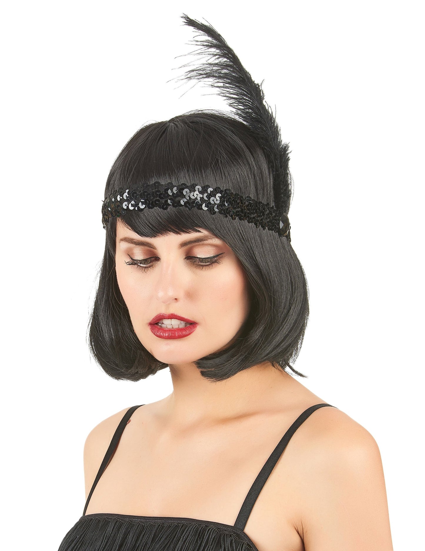 Чарлстън банер с пайети и черно перо