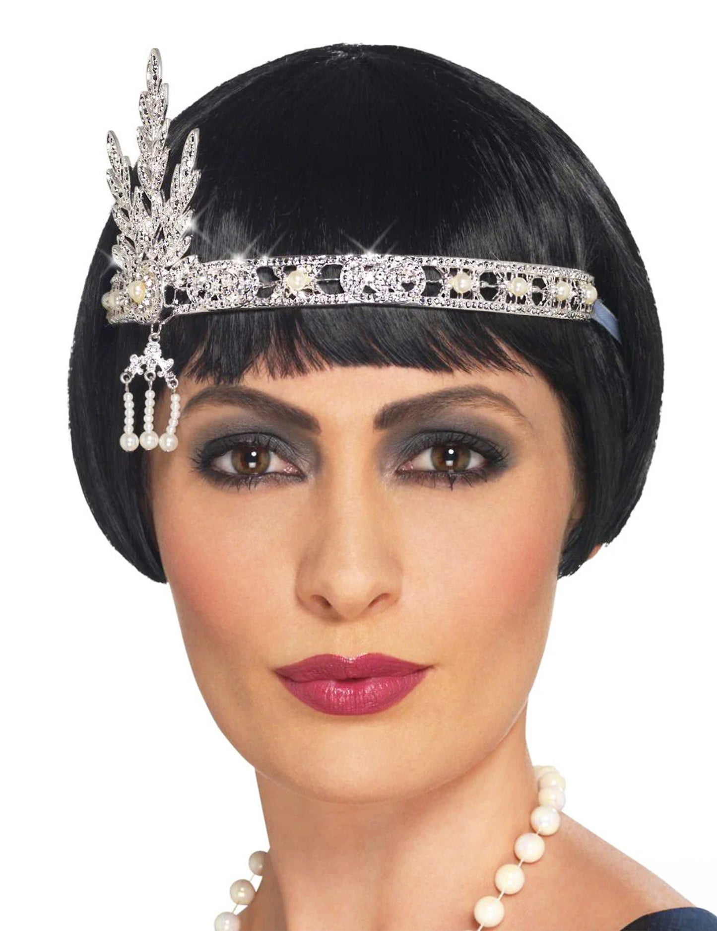 Сребърна лента за глава на Чарлстън с прелести за възрастни