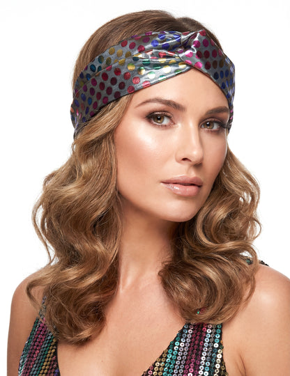 Луксозна многоцветна диско лента за глава за жени