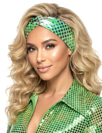 Bandeau femme disco vert haut de gamme