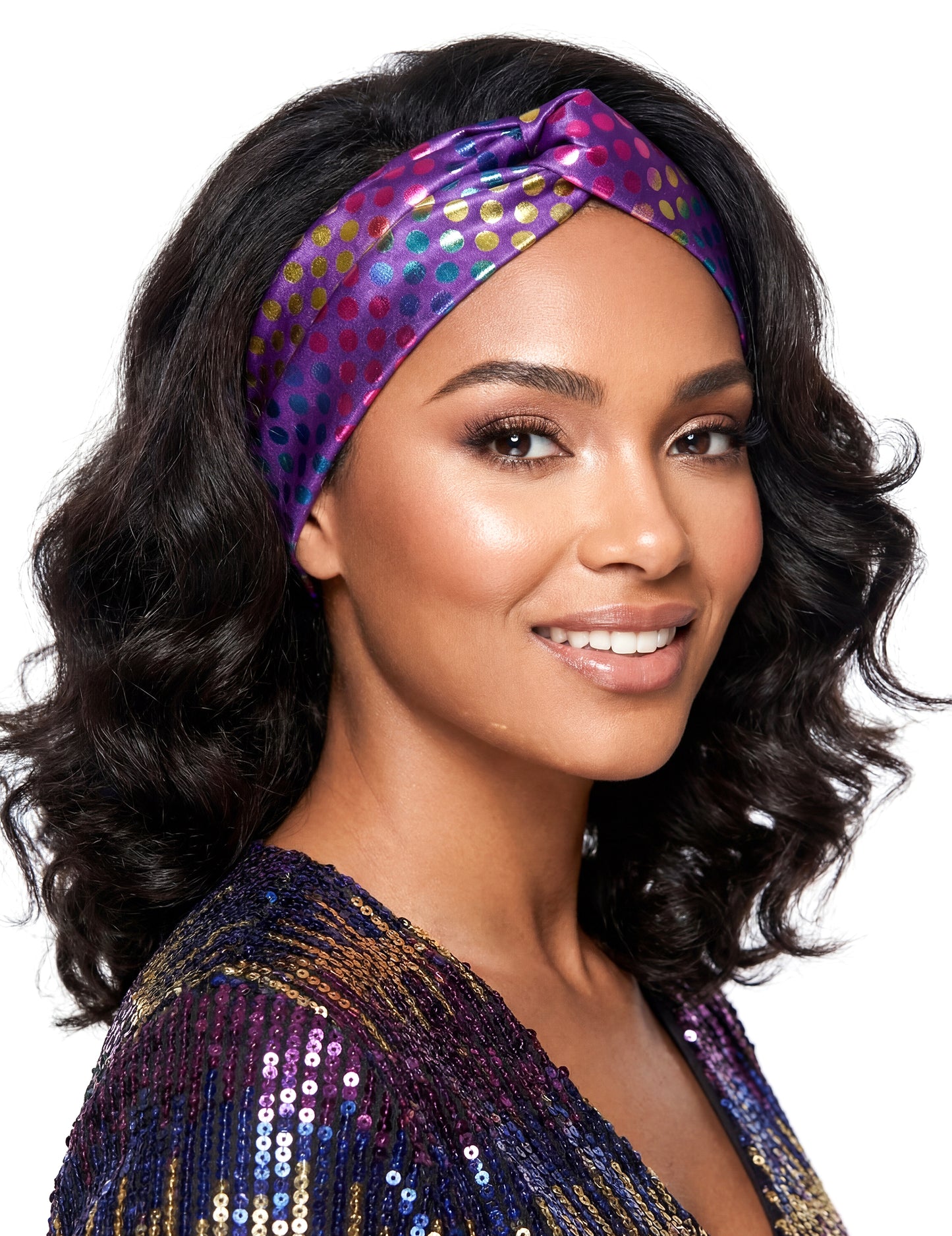 Висококачествена лилава диско лента за глава за жени