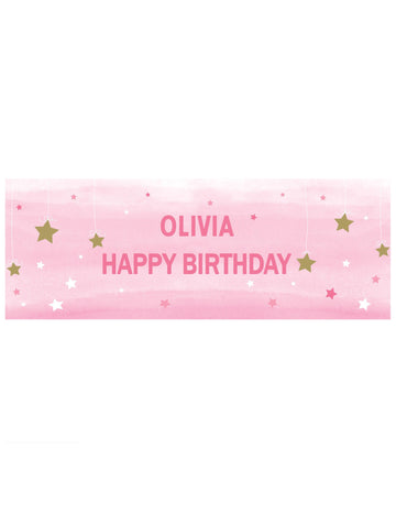 Персонализируем розов банер 50 x 152 cm със самозалепващи се букви