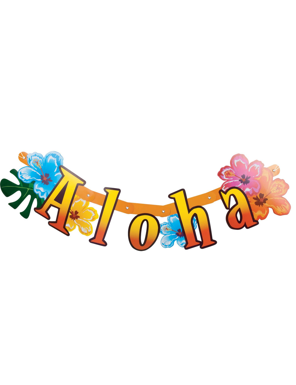 Артикулирана банер Aloha хавай за многоцветно парти декорация с хибискус цветя