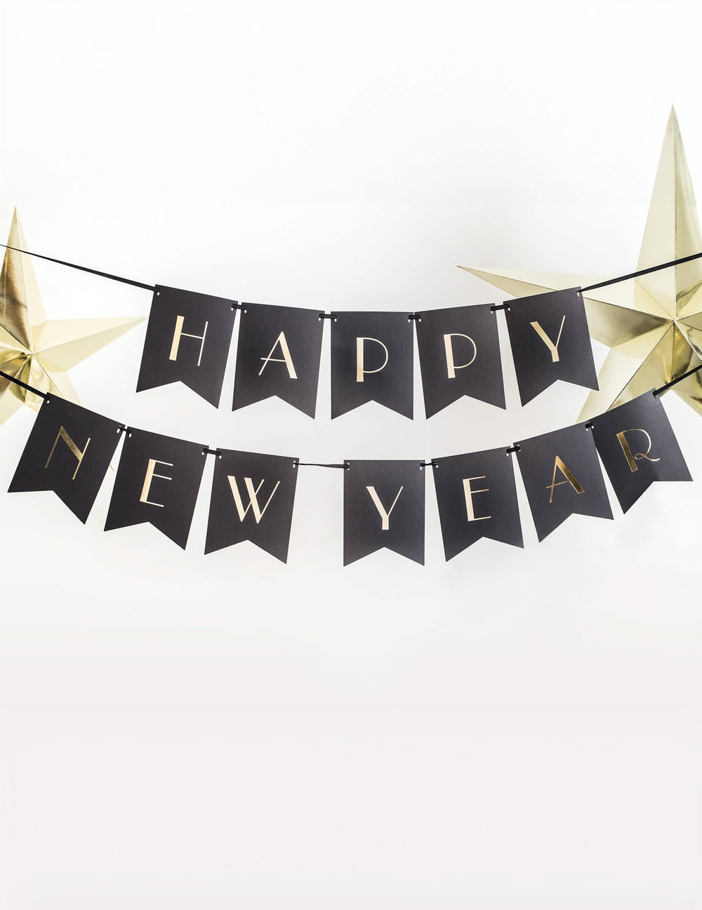 Окачен изглед отгоре на банера Happy New Year