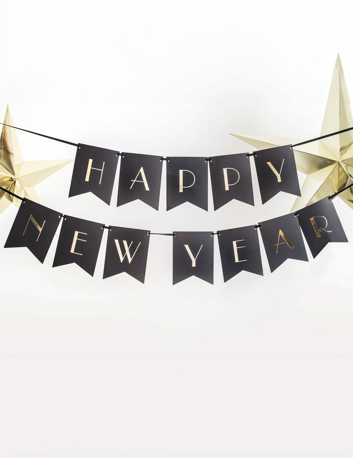 Окачен изглед отгоре на банера Happy New Year