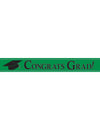 Bannière métallique Congrats Grad pour remise de diplôme vert