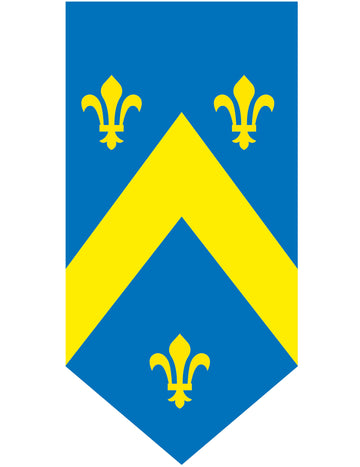 Син средновековен вертикален банер 25 x 50 cm лилия