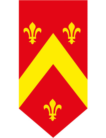 Червен средновековен вертикален банер 25 x 50 cm хартия