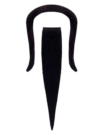 Barbe et moustache autocollante pour adulte noire fine et pointue