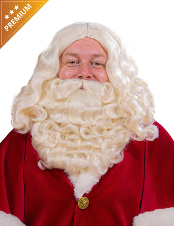 Луксозна екрю брада и перука на Дядо Коледа 