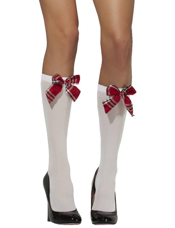 Vue de profil des bas d'écolière pour femme