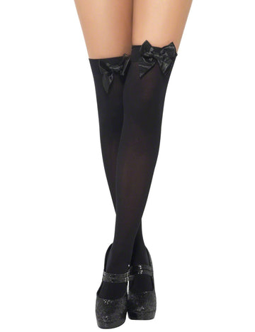 Bas avec noeud pour femme noirs