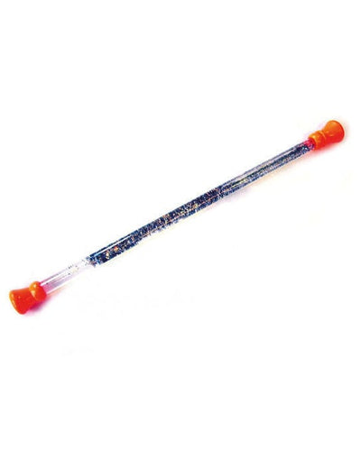 Bâton de majorette pour enfant pailleté bleu avec embouts orange