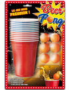 Kit de Beer Pong pour adulte rouge et bleu avec balles orange