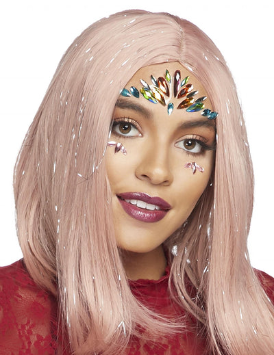 Bijoux pour visage adhésifs multicolores pour femme