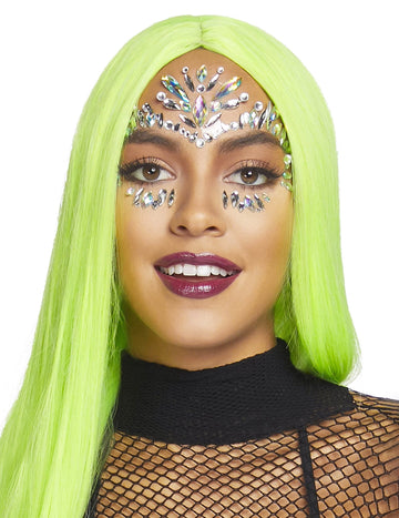 Bijoux pour visage adhésifs iris pour femme multicolores brillants