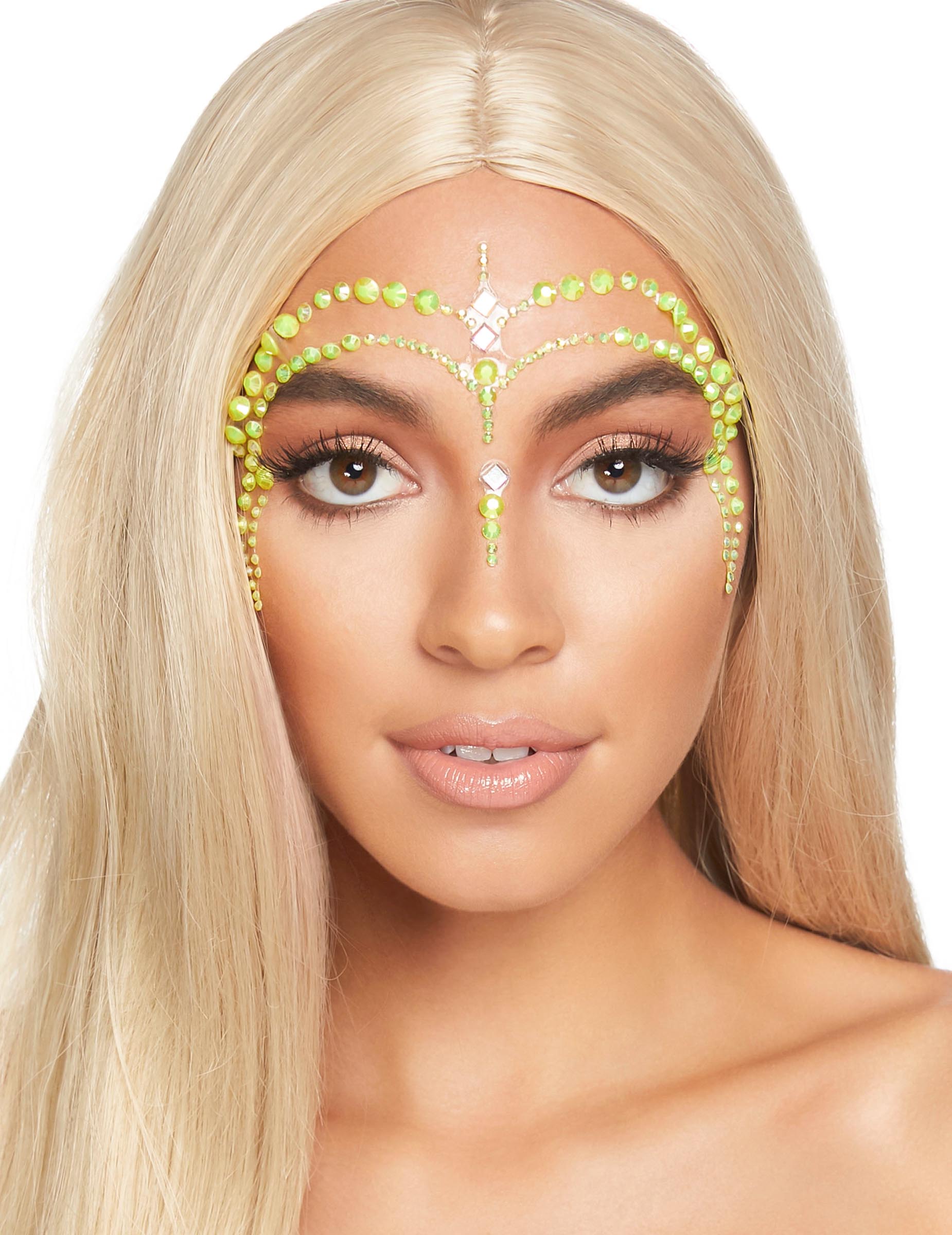 Bijoux pour visage adhésifs pour femme verts