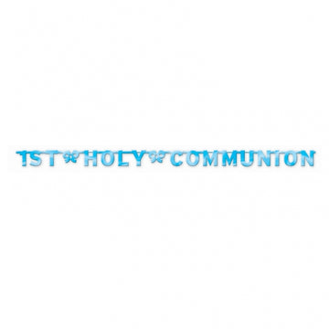 Гирлянда с букви '1st holy communion', 1,2 м, синя 