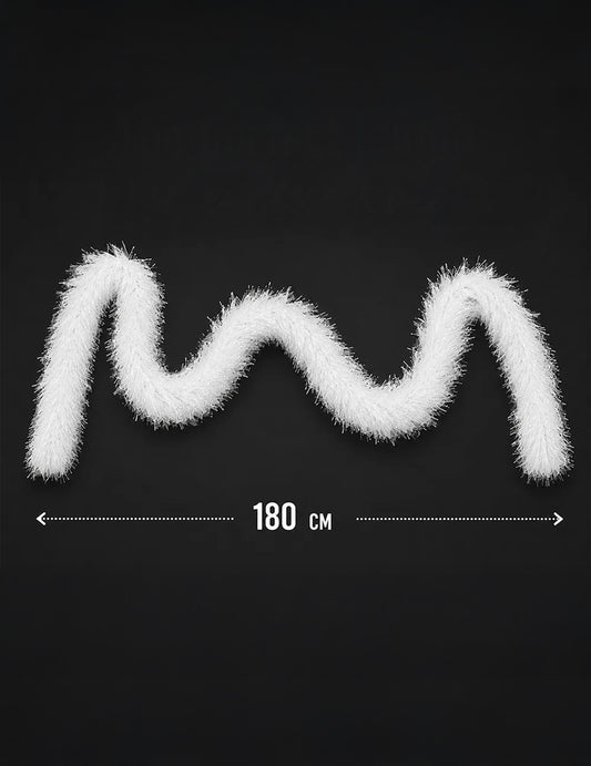 Бяло боа с косъм 60гр.