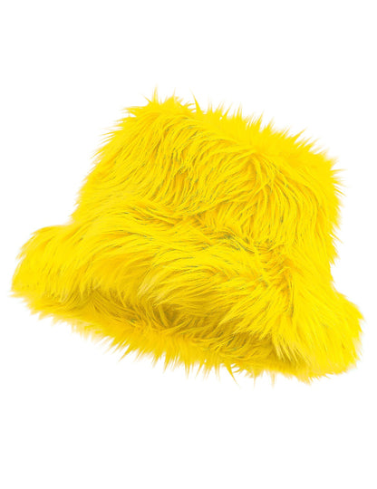 Жълта пухкава шапка тип „боб“ за възрастни 
