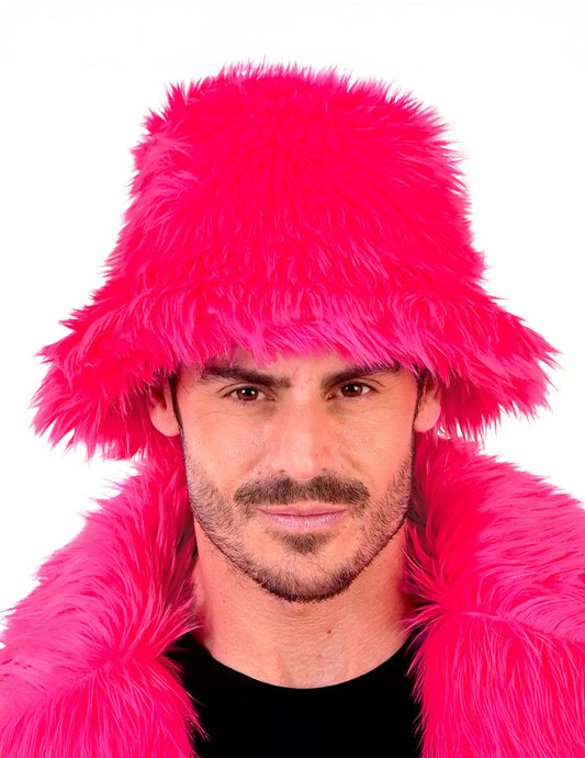 Bob en poils pour adulte rose fluo