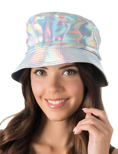 Ирисирана сребриста шапка тип боб за възрастни 