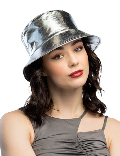 Сребърна метална шапка за възрастни