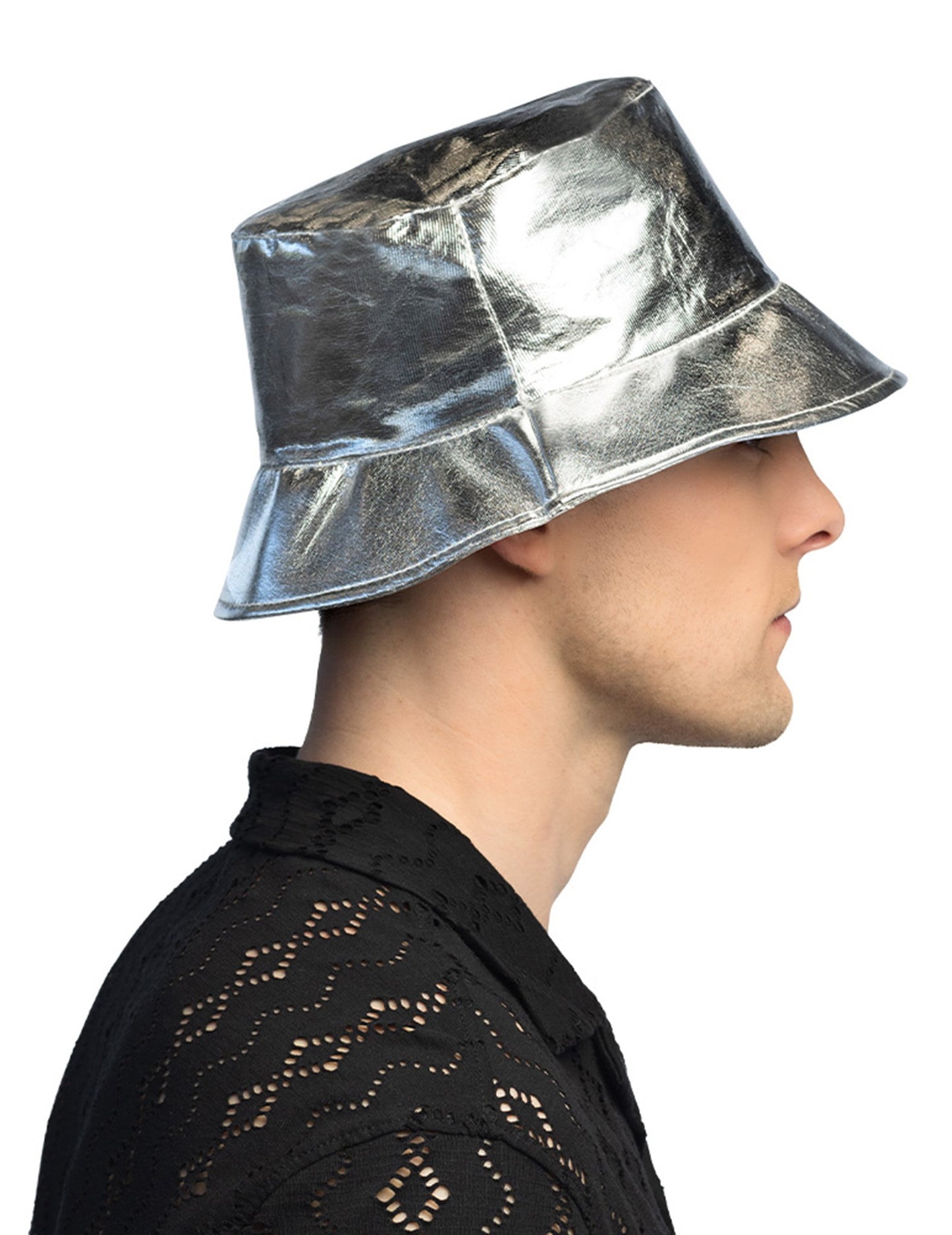Сребърна метална шапка за възрастни