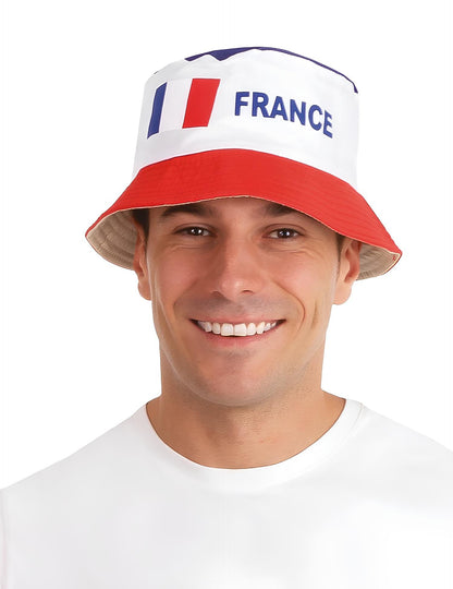 Bob supporter France pour adulte tricolore bleu blanc rouge avec drapeau