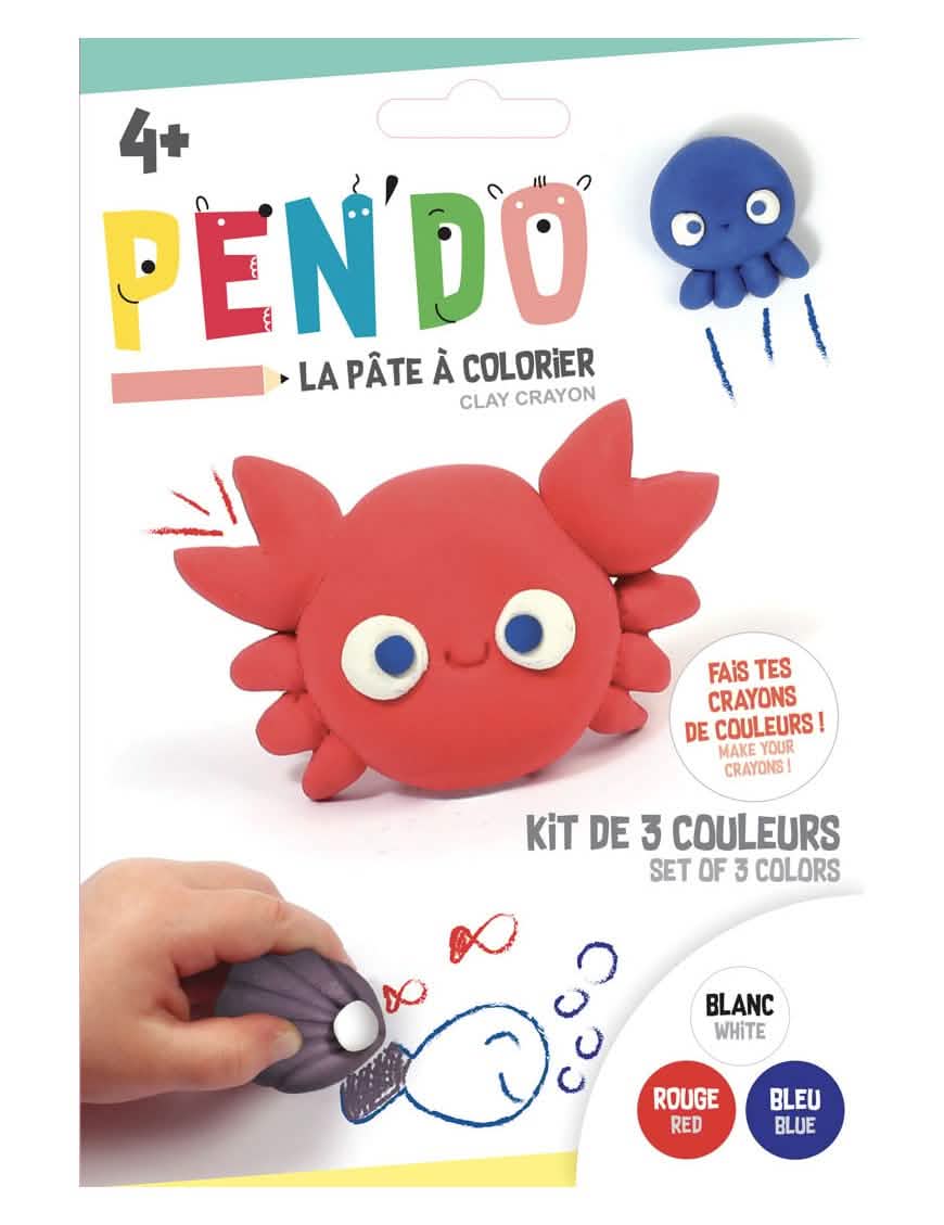 Kit за моделиране моливи Pen'do aquatique за дете бял червен син