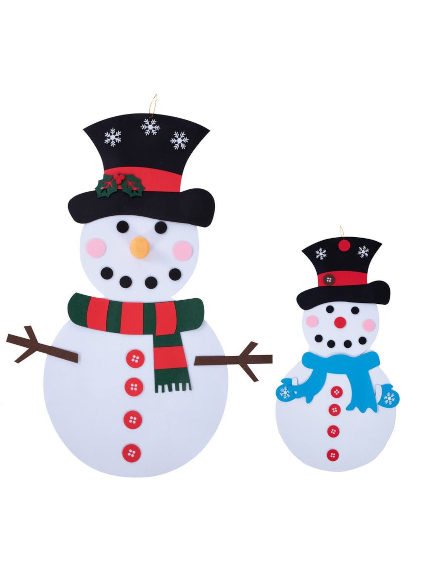 Снежен човек с висящи декорации 50 x 98 cm във филц