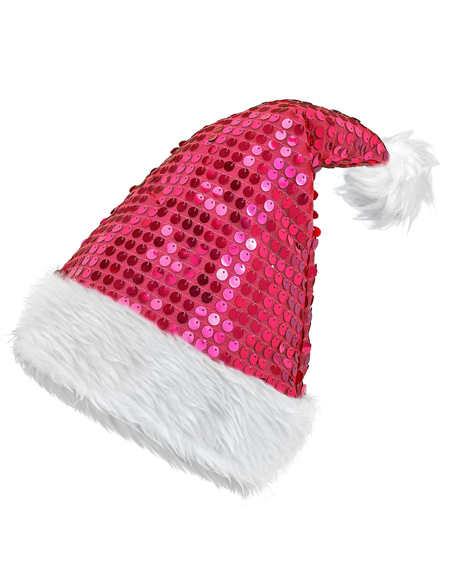 Розова коледна шапка с пайети за възрастни
